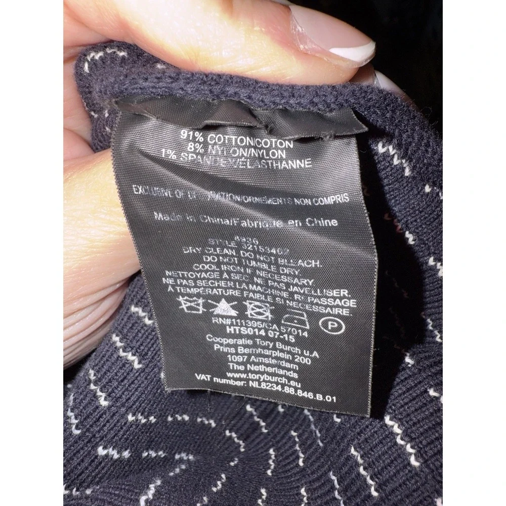 TORY‎ BURCH Navy Mini Geo Sleeveless Knit Sweater A-line Dress Sz XL $395 F17